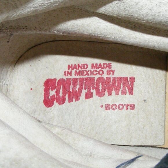 COWTOWN Granny Boots, 6, Dark Blue, Fringe/Kilte, Lace-up, Vintage, Navy - Picture 9 of 12